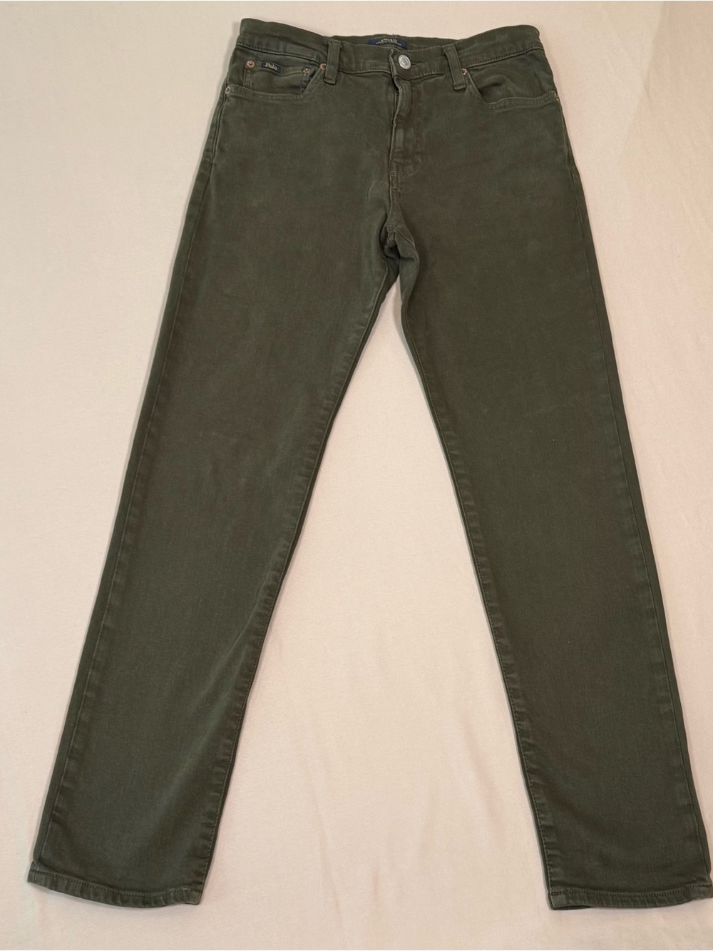 Polo by Ralph Lauren Boys Olive Green Kids' Jeans Sullivan Slim Stretch Size 18.